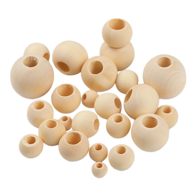 in stock log color large hole wooden beads 10~25MM round beads manufacturers wholesale lotus wood loose beads diy jewelry