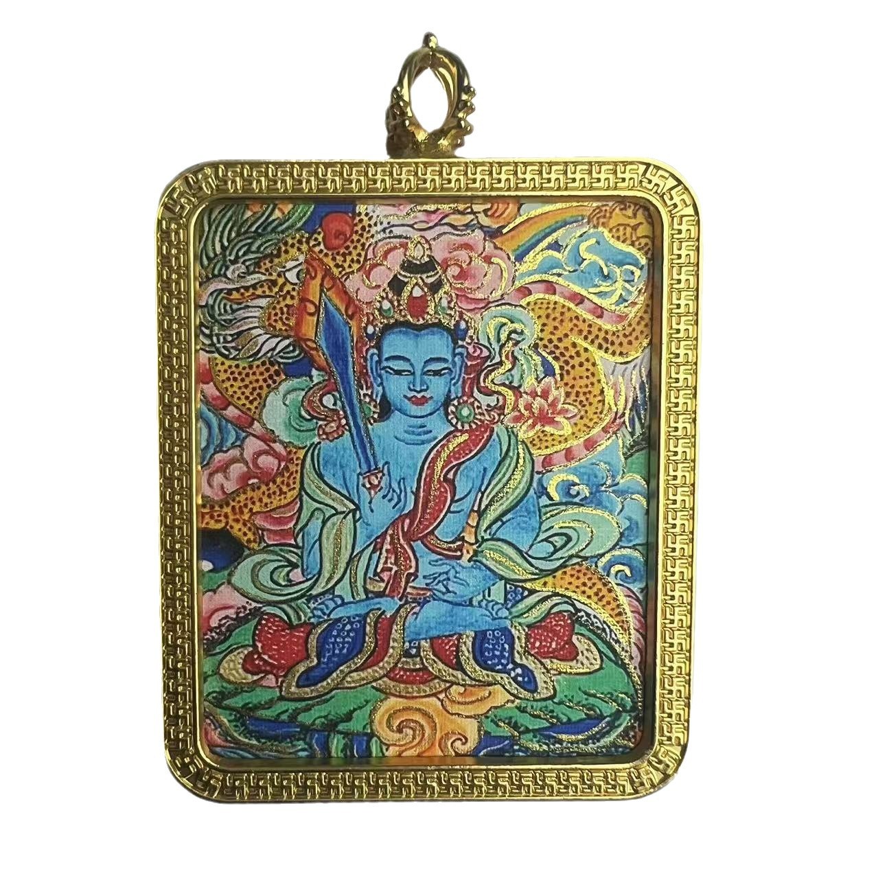 Xizang Lhasa hand-painted gold thangka eight patron saint twelve zodiac spring and summer pendant Nepal Buddha pendant