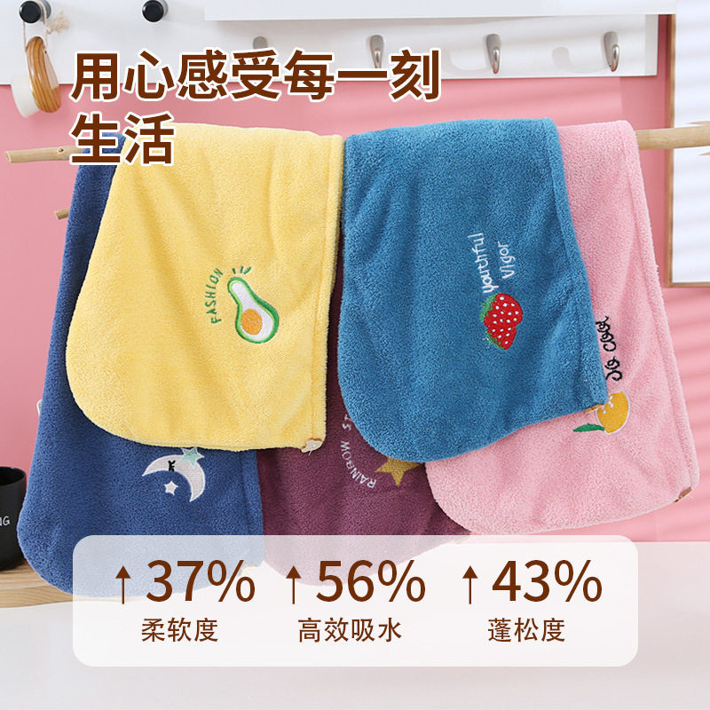 in stock Coral Fleece Embroidered Hair Dried Hat Women's Water Absorbent Hair Dried Towel Wipe Headband Shower Hat Thickened Hair Dried Hat