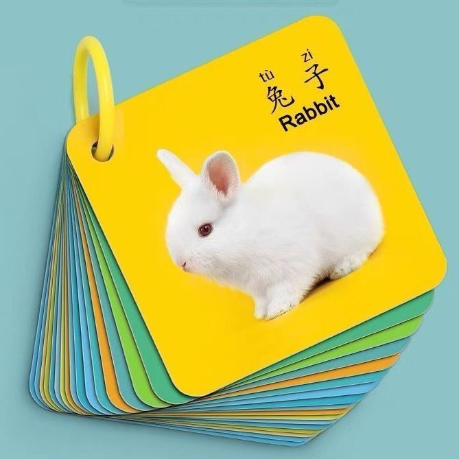 Карточки для обучения Литературные игрушки для детей Просвещение для малышей Двусторонние карточки с животными для раннего обучения