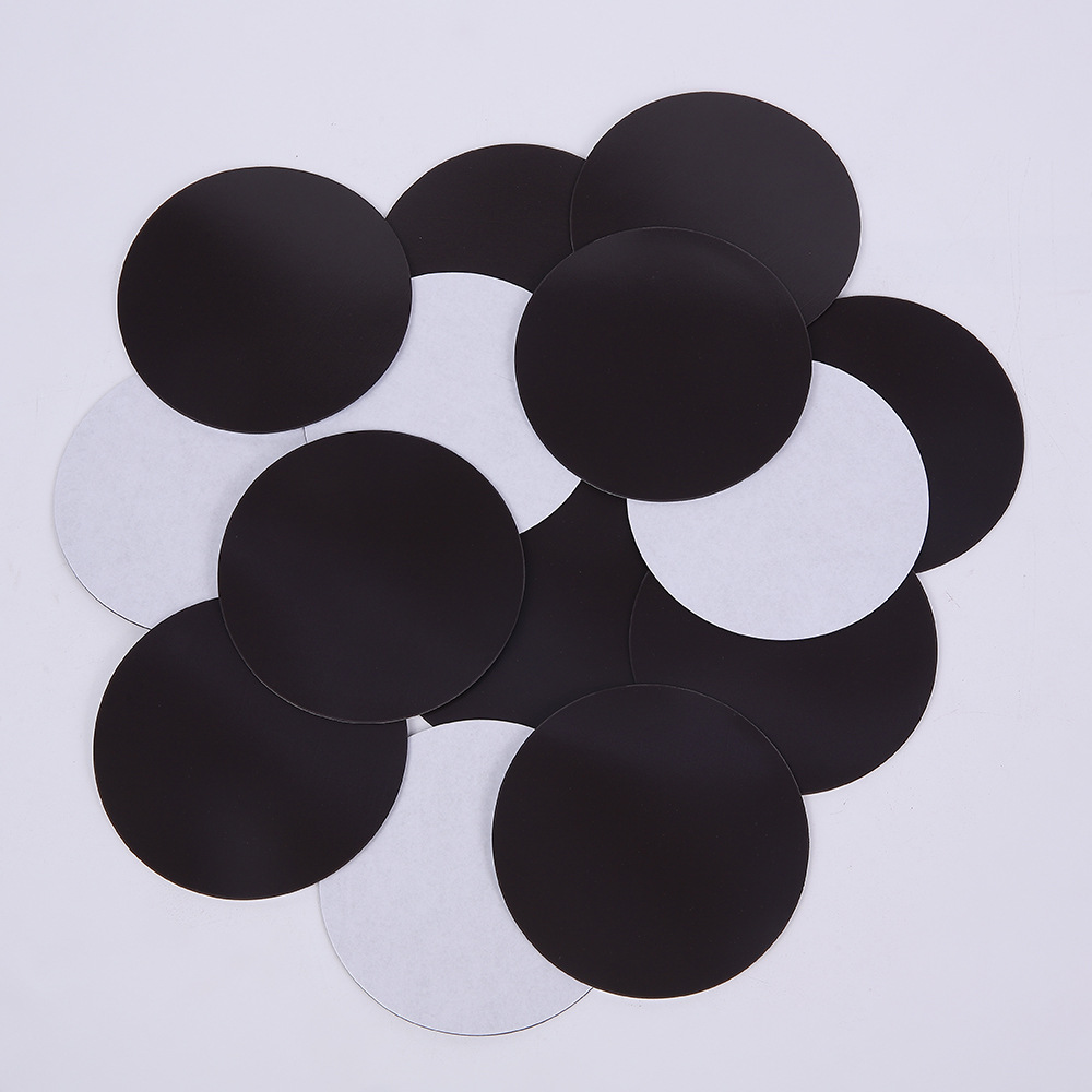 Single-Sided Adhesive-Backed Rubber Soft Magnet Sheet, Strong Magnetic Refrigerator Soft Magnet Sticker, Round Square Shaped Rubber Magnetic Strip