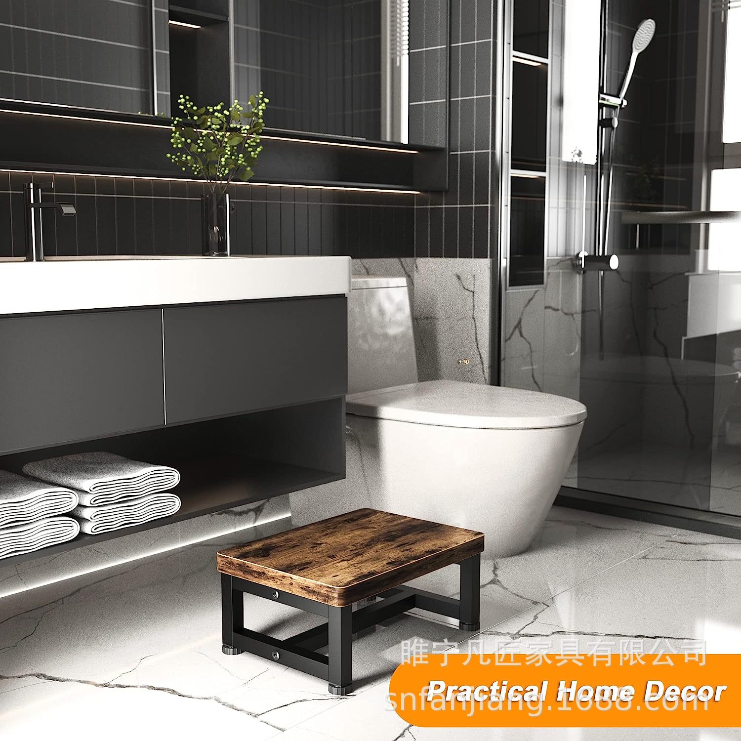 Children's Shoe Stool Elevated Rack for the Elderly Foot Pedal Elevated Iron Wooden Step Stool Bracket Living Room Low Stool