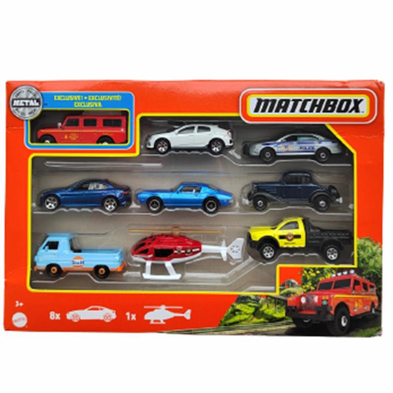 Matchbox City Hero Car 9-Pack Mini Alloy Sports Car Aircraft Model Children's Toy X7111