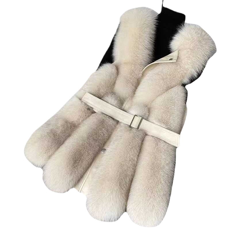 New Imitation Fox Fur Vest Women's Slim-Fit Slim Fashionable Young Style Cyber Celebrous Solid Color Fashionable Imitation Fur Jacket