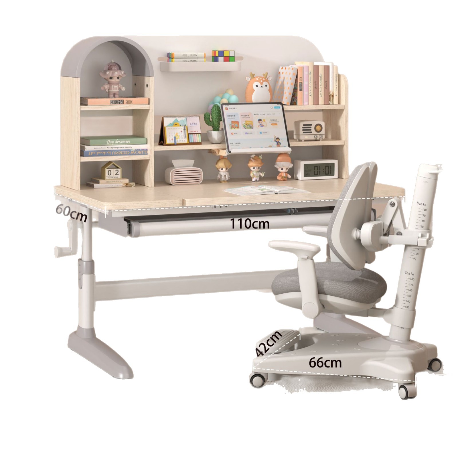 Solid Wood Kidsren's Study Table Household Kidsren's Reading and Writing Study Desk and Chair Correction Sitting Kidsren's Study Table