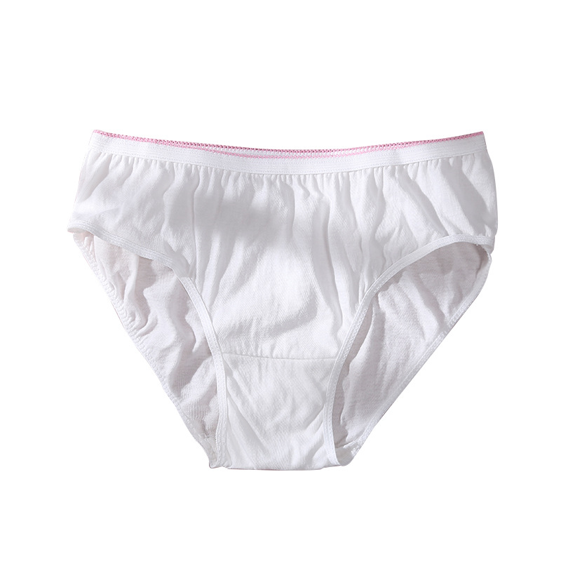 Disposable Women's Pink Lace Pure Cotton Underwear Wash-Free Underwear During Menstruation, Pregnancy and Moonborn