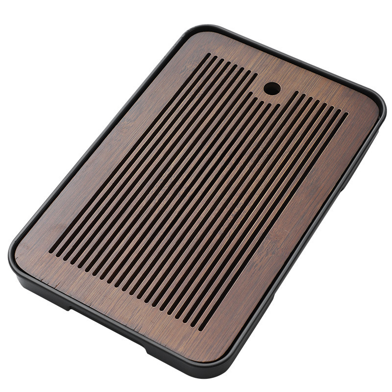 Natural Bamboo Tea Tray for Home Use, Small Draining Tray, Rectangular Drainage Tea Tray, Chinese-Style Dry Brewing Tray, Water Storage Small Tea Table