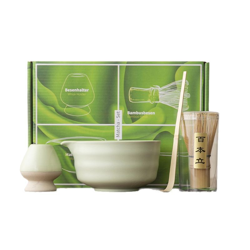 Cross-mirror Japanese-style Matcha Bowl Ceramic Matcha Tea suit Tea Bamboo Matcha Tea Brush Baiben Li Song Dynasty Tea Ceremony