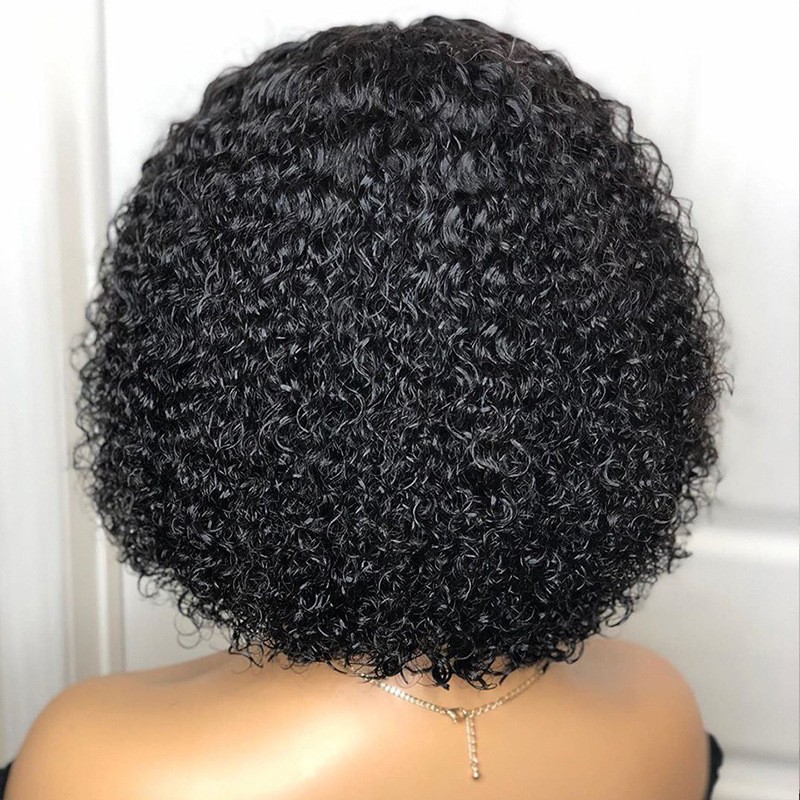 Cross-border European and American Black Wig Full hair hair Short hair Women's Front Lace African Small Curly wigs Full Head Cover