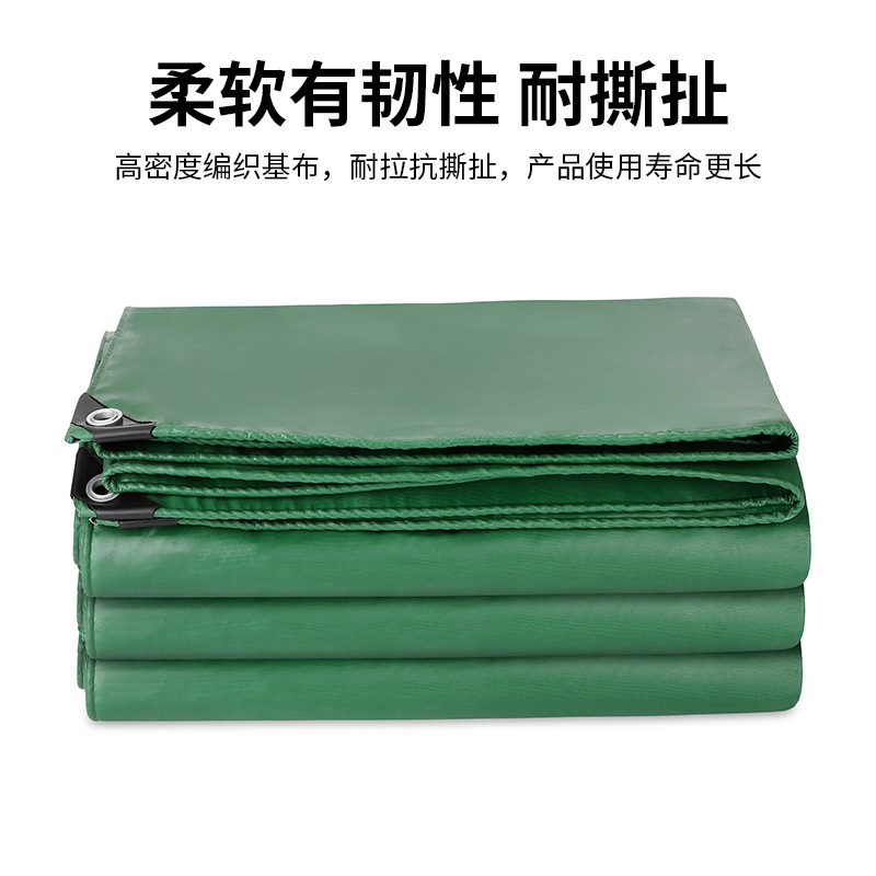 Factory Wholesale 400g Pvc Plastic Coated Green Waterproof and Rainproof Canvas Thickeneded Three-Proof Knife Scraper Tarpaulin Tarpaulin