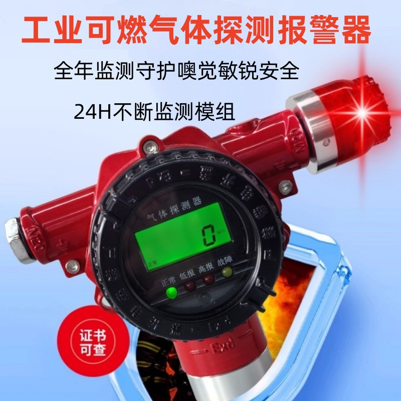 Industrial Explosion-Proof Combustible Gas Detection Alarm Hydrogen Toxic and Harmful Gas Concentration Leakage Detection Detector