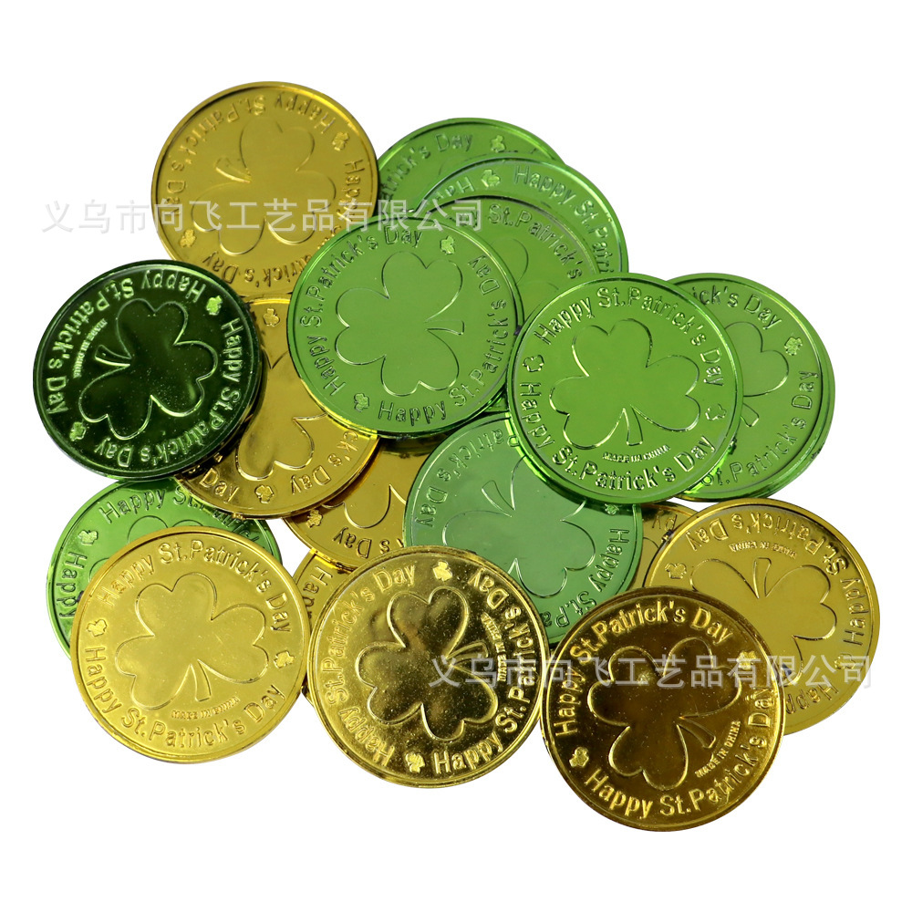 Spot St. Patrick's Day Coin Irish Festival Gold Coin St. Patrick's Day Green Leaf Coin Irish Gold Coin