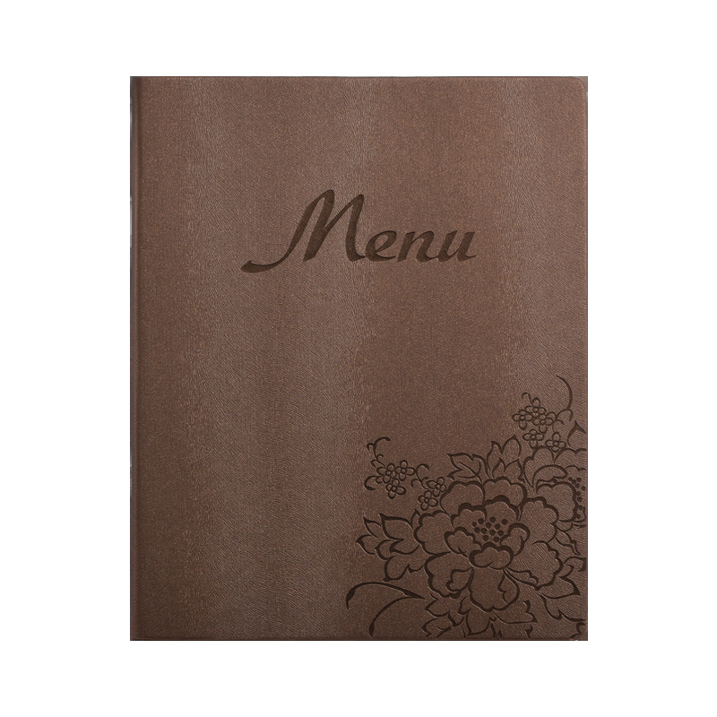High-Quality Leather A4 Transparent Bag Insert Hotel Service Guide Menu Book Wine Price List Production