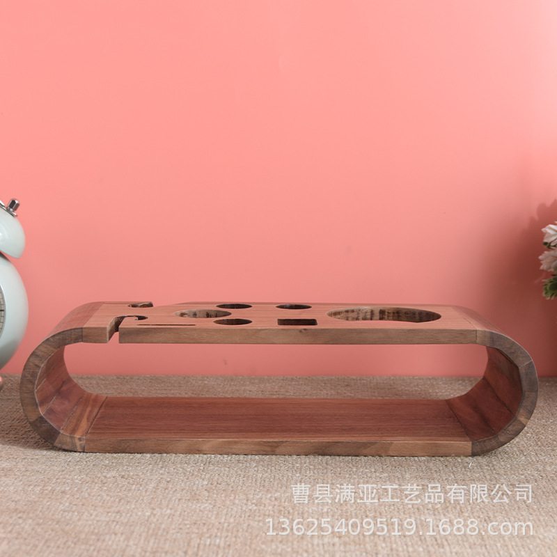 Customized Walnut Bartending Set Holder Cocktail Shaker Tool Cabinet Bartending Set Base Storage Wooden Wine Rack