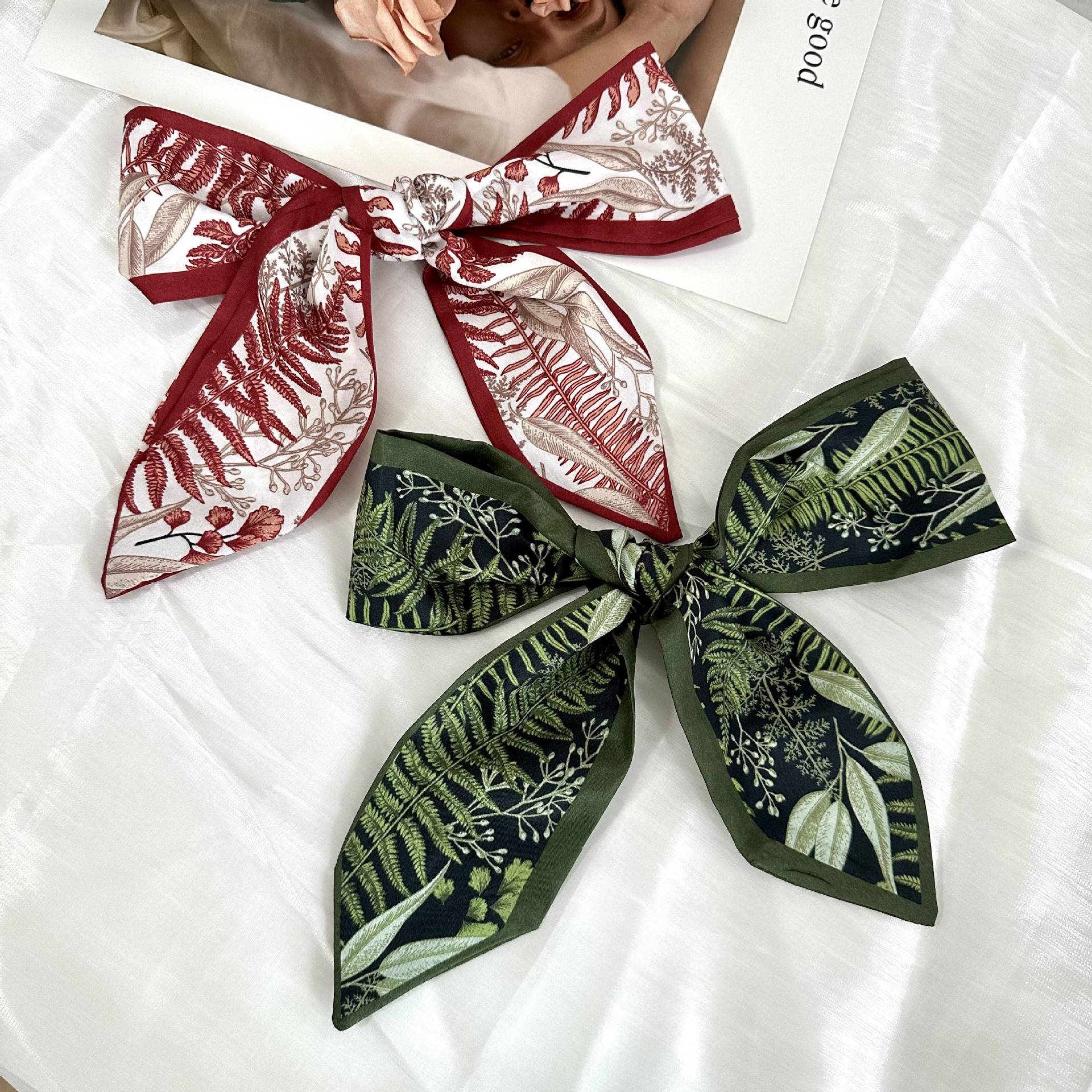 Factory Direct Sales Gift Box Silk Scarf Long High-End Tying Bag Streamer Bow Hair Accessories Souvenir Ribbon Customization