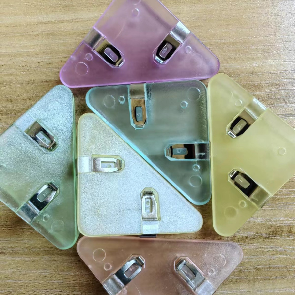 Transparent Triangle Clip Office Stationery Book Clip Test Paper Acrylic Pp Clip Storage Information Bill Folder Loose Leaf