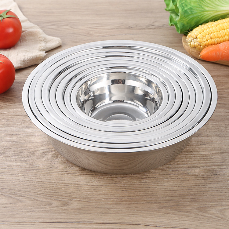 Non-magnetic stainless steel soup basin household round soup basin small Bowl soup bowl vegetable bowl rice bowl canteen seasoning basin wholesale