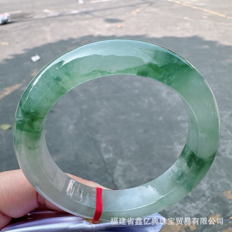 Wholesale A natural Burmese jadeite bracelet female ice waxy yang green jade bracelet jade bracelet jade bracelet
