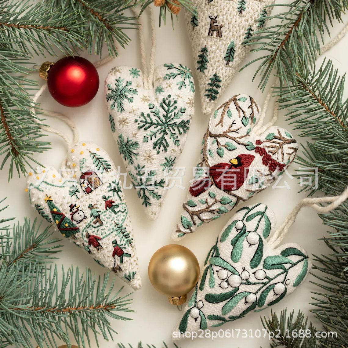 Cross Border DIY Heart Shaped Hand Embroidered Christ Heart Embroidery Christmas Kit