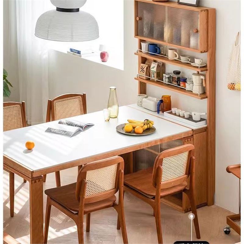 Японский стиль, шкаф из вишневого дерева, полностью из массива дерева, стол для обедов, встроенное хранение, шкаф для малых квартир