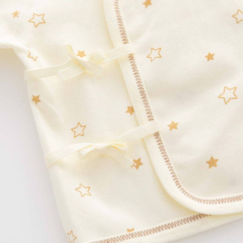 Newborn Baby Half Back Inner Clothes Boneless Cotton Spring and Autumn Newborn Pajamas Full Moon Monk Clothes Baby Top