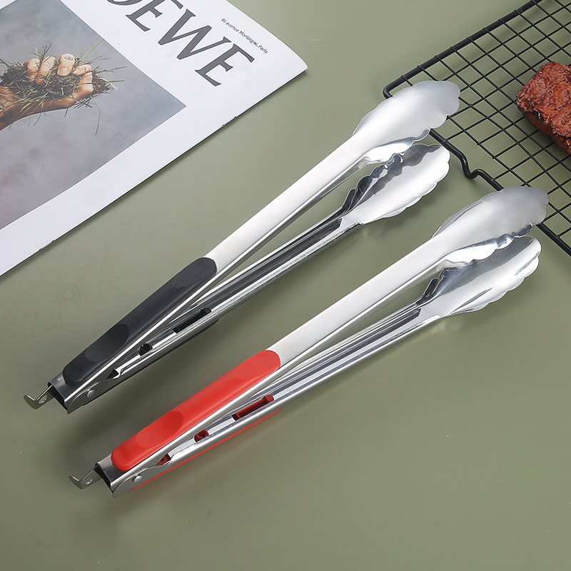 Multi-functional stainless steel food clip household food clip with Handle Kitchen Bread clip popular barbecue clip steak clip