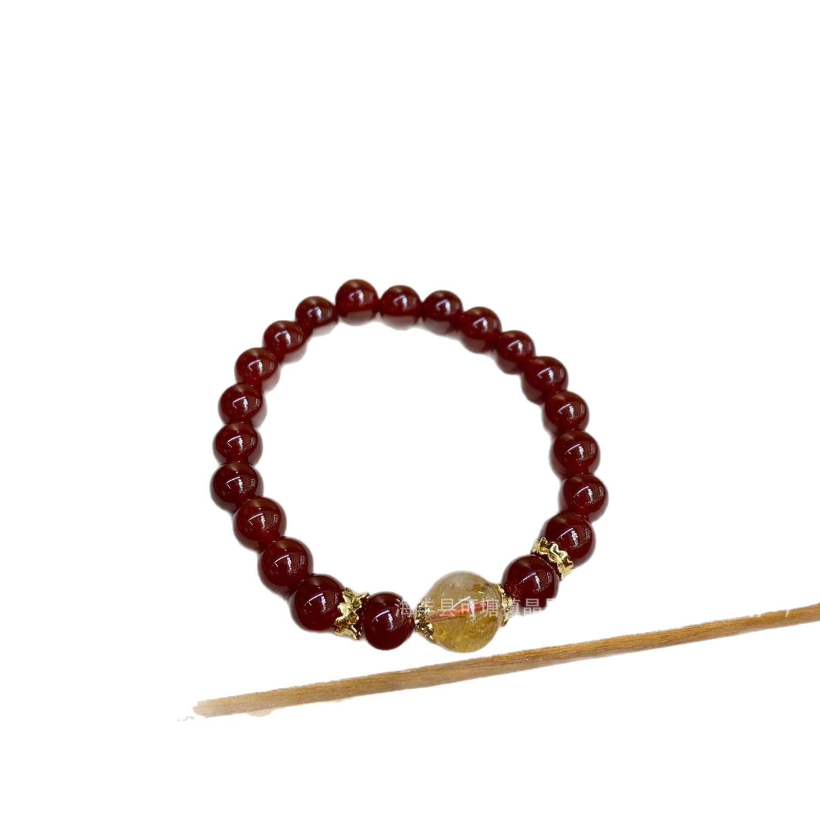 Natural Red Agate Bracelet with Yellow Tower Crystal Citrine Bracelet Simple Light Luxury Original Design Jewelry Wholesale