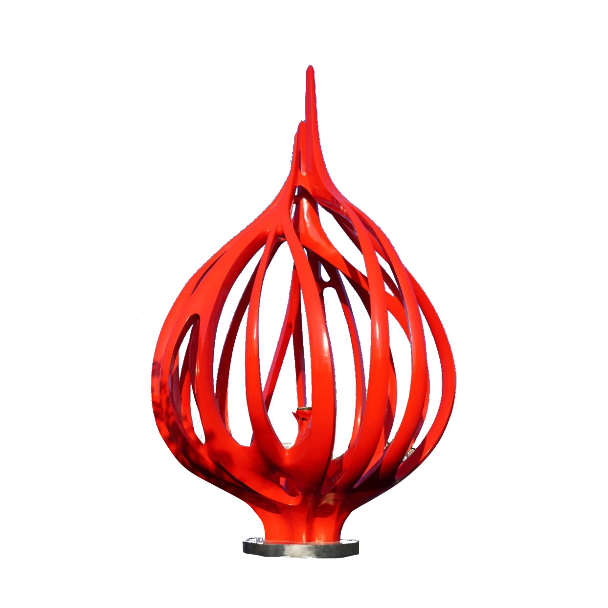 Large stainless steel sculpture customized Park Square community landscape sculpture hollow ring moon outdoor decoration