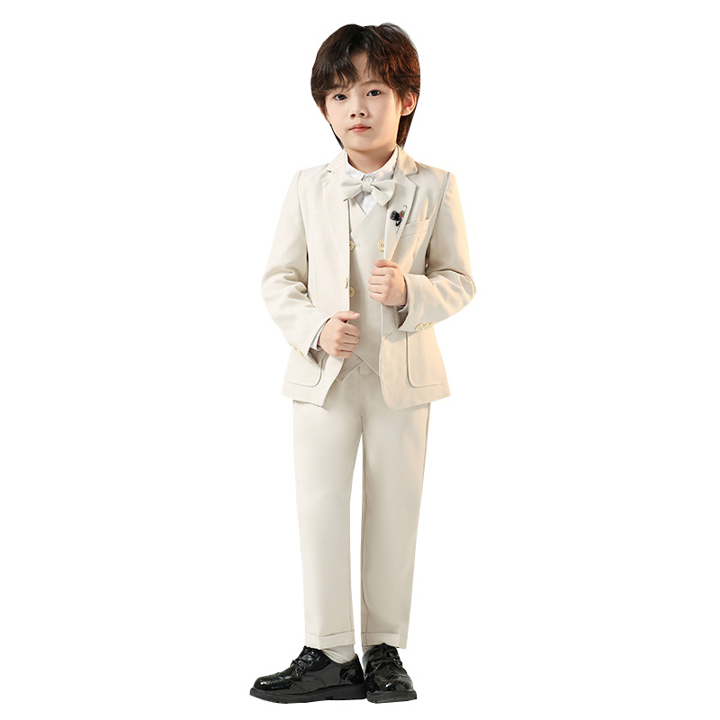 Boys' Suit Dress Autumn and Winter New British Solid Color Small Suit Boys Piano Host Activity Performance suit