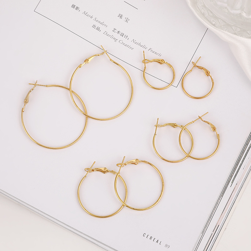 Cross-border new pin buckle earrings unique ins niche design sense earrings Europe and the United States exaggerated large hoop earrings wholesale