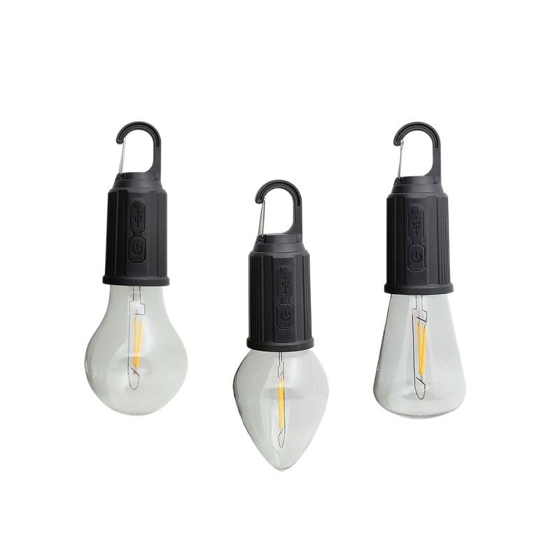 Cross-Border Led Tungsten Filament Lamp Retro Camping Lamp Rechargeable Camping Lamp Tent Lamp Solar Emergency Bulb Outdoor
