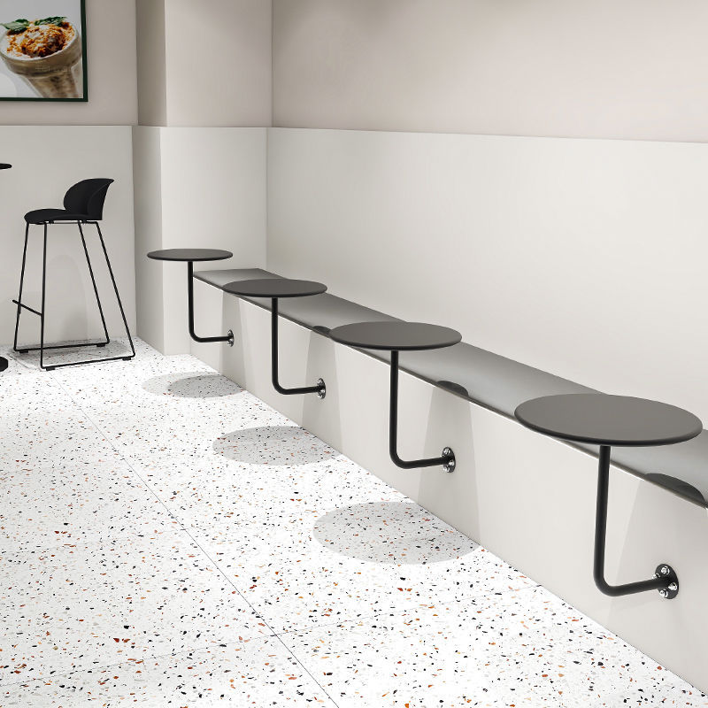 Nordic Wall-mounted Tea Table Modern Simple Milk Tea Shop Cafe Card Seat Wall-mounted Iron Small Round Table