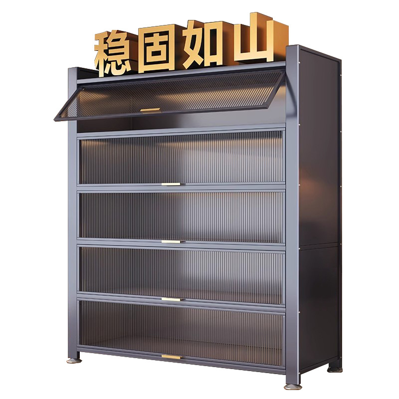 Kitchen Rack Floor-Standing Multi-Layer Storage Cabinet with Door Microwave Oven Multi-Function Cabinet Sideboard Storage Cabinet