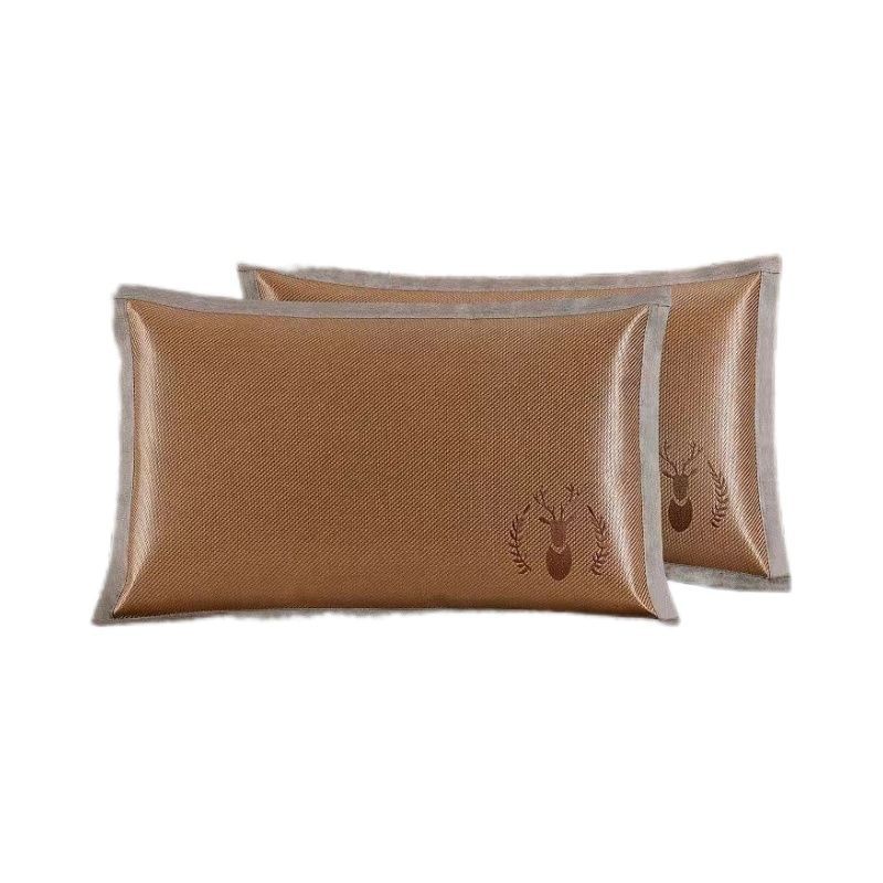 Summer Ice Silk Pillowcase Cooling Mat Pillowcase Adult Anti-Oil Cooling Bamboo Pillowcase Single Rattan Pillow Core Cover Pair Buy 2