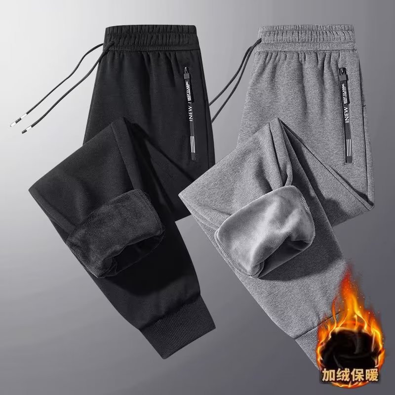 Pants Men's Spring and Autumn Summer 2024 New American Style Fashion Brand Straight Pants Boys Casual fleece-lined Sports Pants