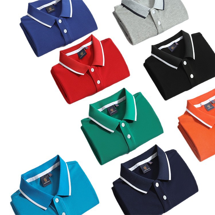 Short-Sleeved Collared Cotton Polo Shirt Men's Workwear Corporate Uniform Class Uniform Advertising Cultural Business T-Shirt with Printed Logo