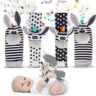Baby cartoon animal wrist bell rattle socks new baby wrist strap socks suit CPC CE EN