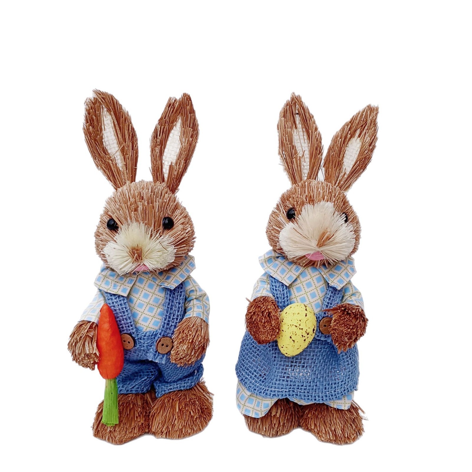 23cm Mini Handmade Straw Rabbit Forest Style Cultural and Creative Easter Offline Same Style Cross-Border Dropshipping