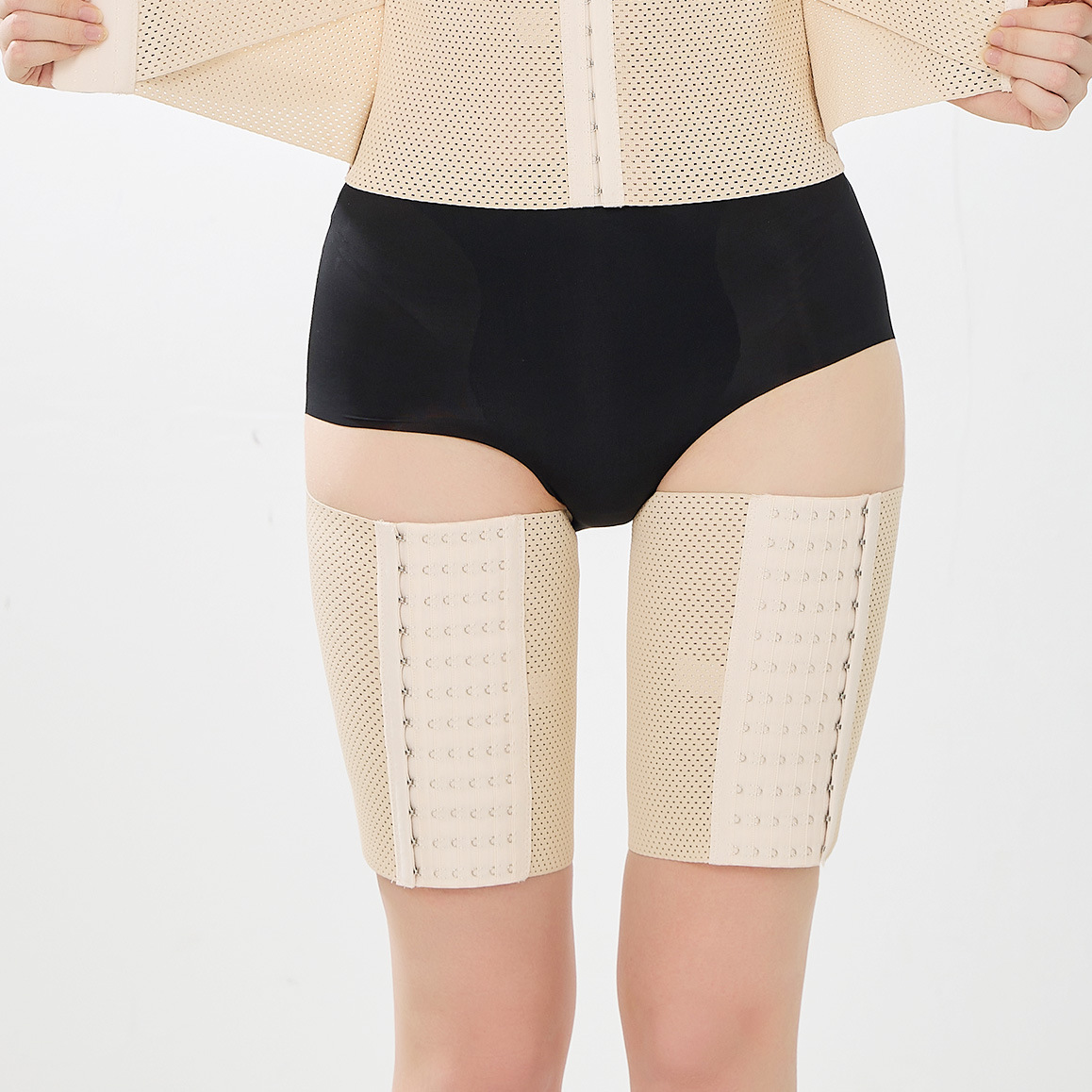 Cross-border foreign trade leg shaping corset fabric honeycomb breathable elastic strap free adjustment steel buckle