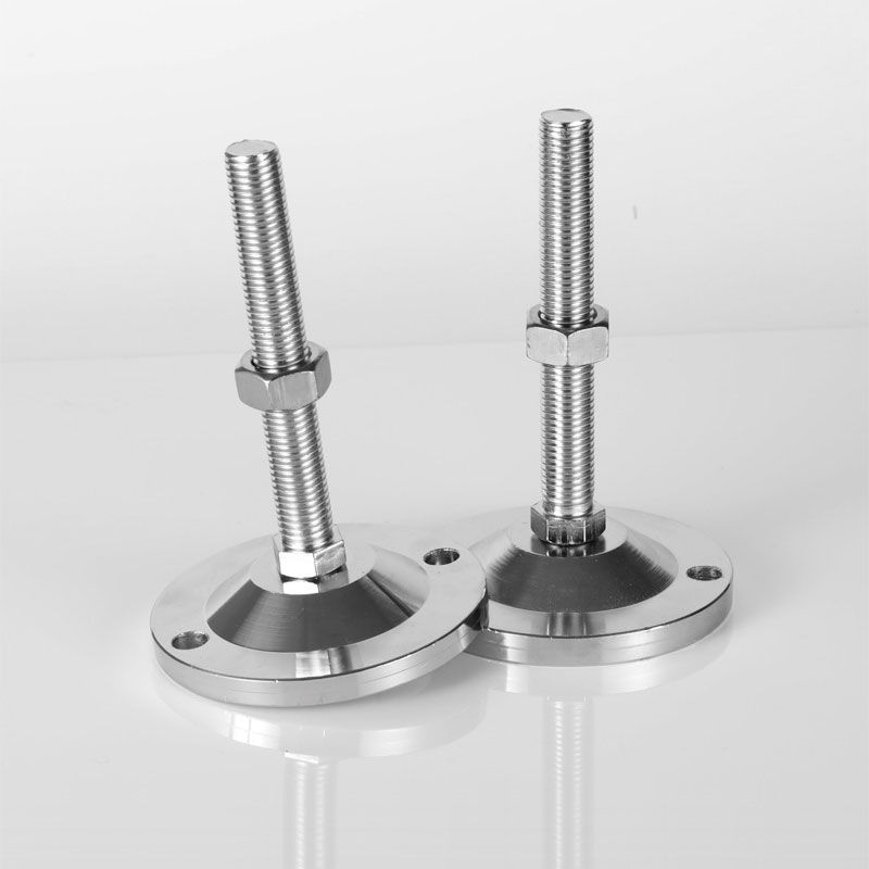 D120 Double Hole Heavy Duty Carbon Steel Foot Support Foot Cup Adjusting Screw Machine Foot Metal Galvanized Foot Pad