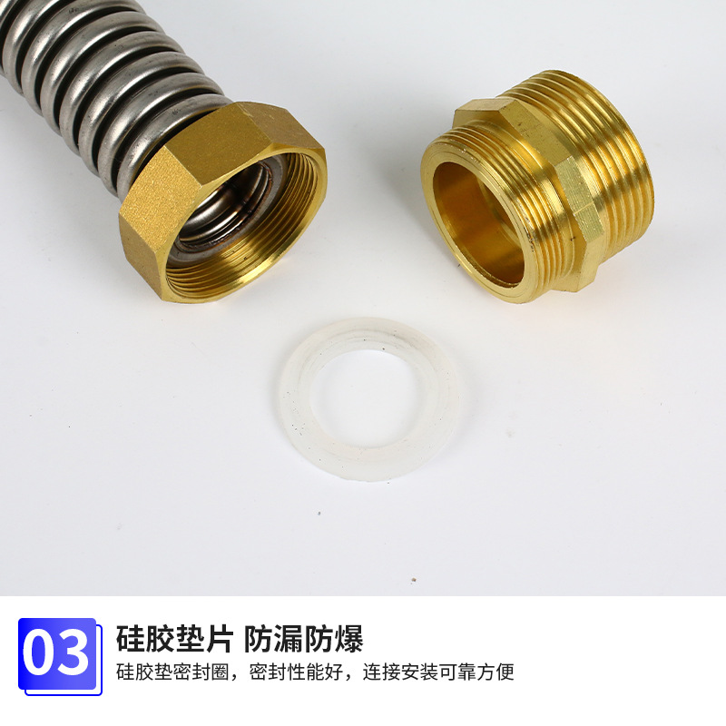 Stainless Steel Air Conditioning Corrugated Pipe Air Conditioning Hose Flexible Connector Expansion Joint Shock-Absorbing Pipe Flexible Joint Elastic Shock Absorption