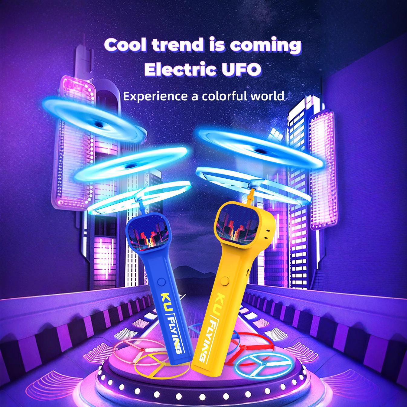 Cross-border New UFO Luminous Creative UFO Frisbee Decompression Toy LED Luminous Children's Electric Toy