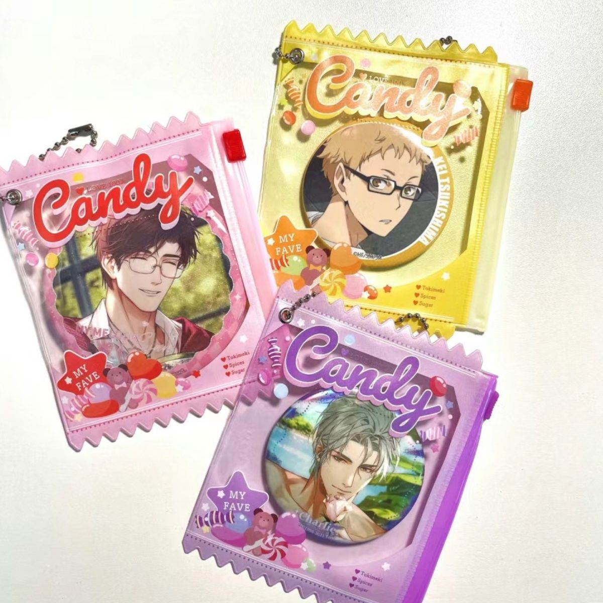 Japanese Candy Yum Bag Gu Mei Props Badge Storage Display Pain Bag Pendant Grain Protection Card Set