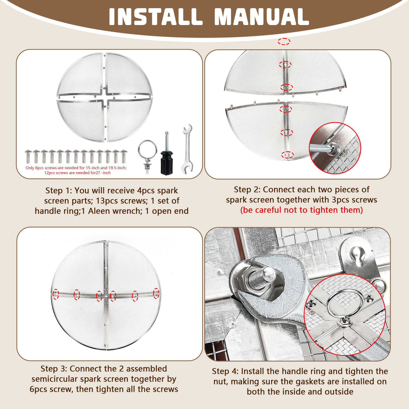 Amazon's New Second-Generation Heavy-Duty Steel Mesh Brazier Cover Foldableable Outdoor Fire Pit Mesh Screen with Handle