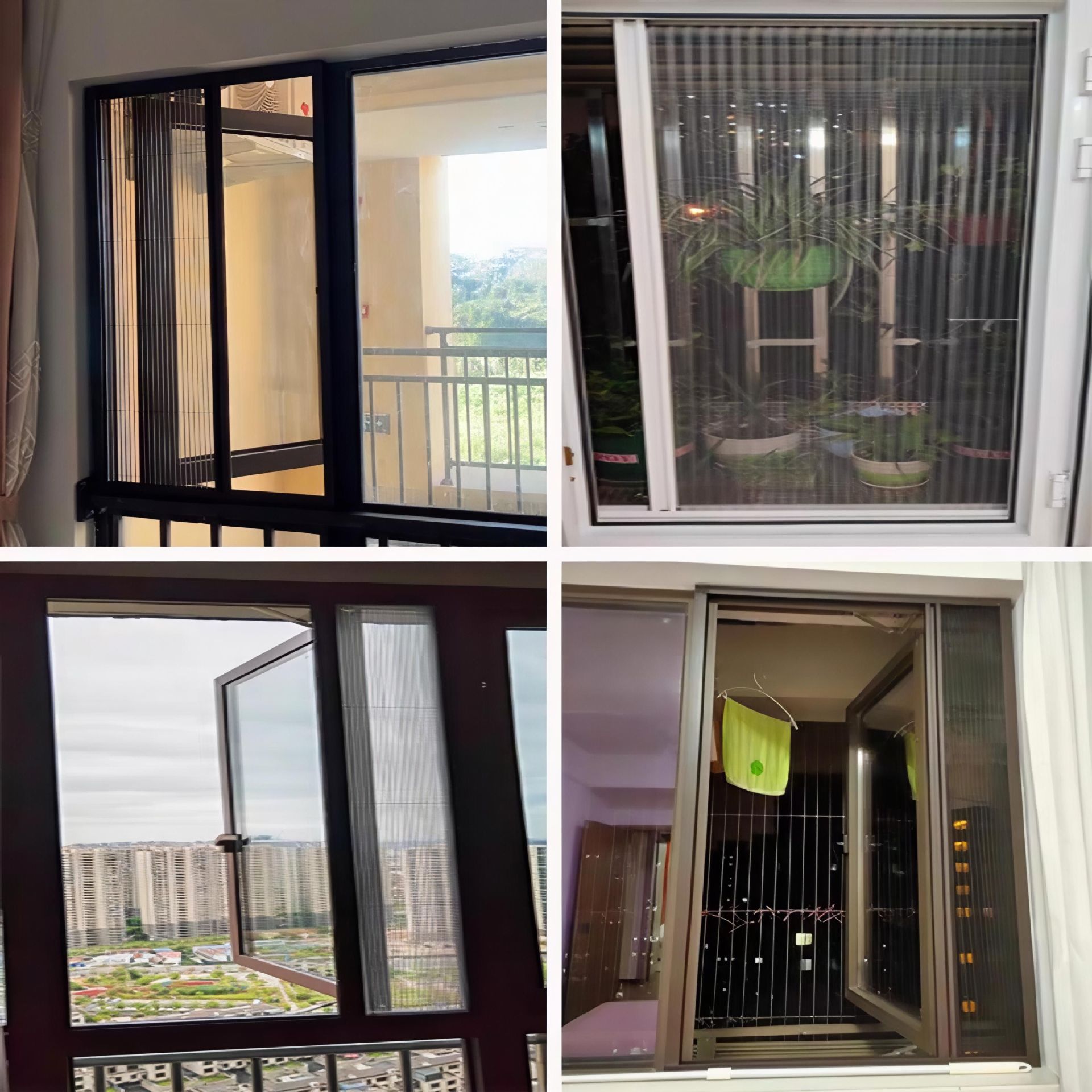 Foshan Custom Aluminum Alloy Small Folding Mosquito Screen, Invisible Mosquito-Proof Screen, Punch-Free Retractable Sliding Screen