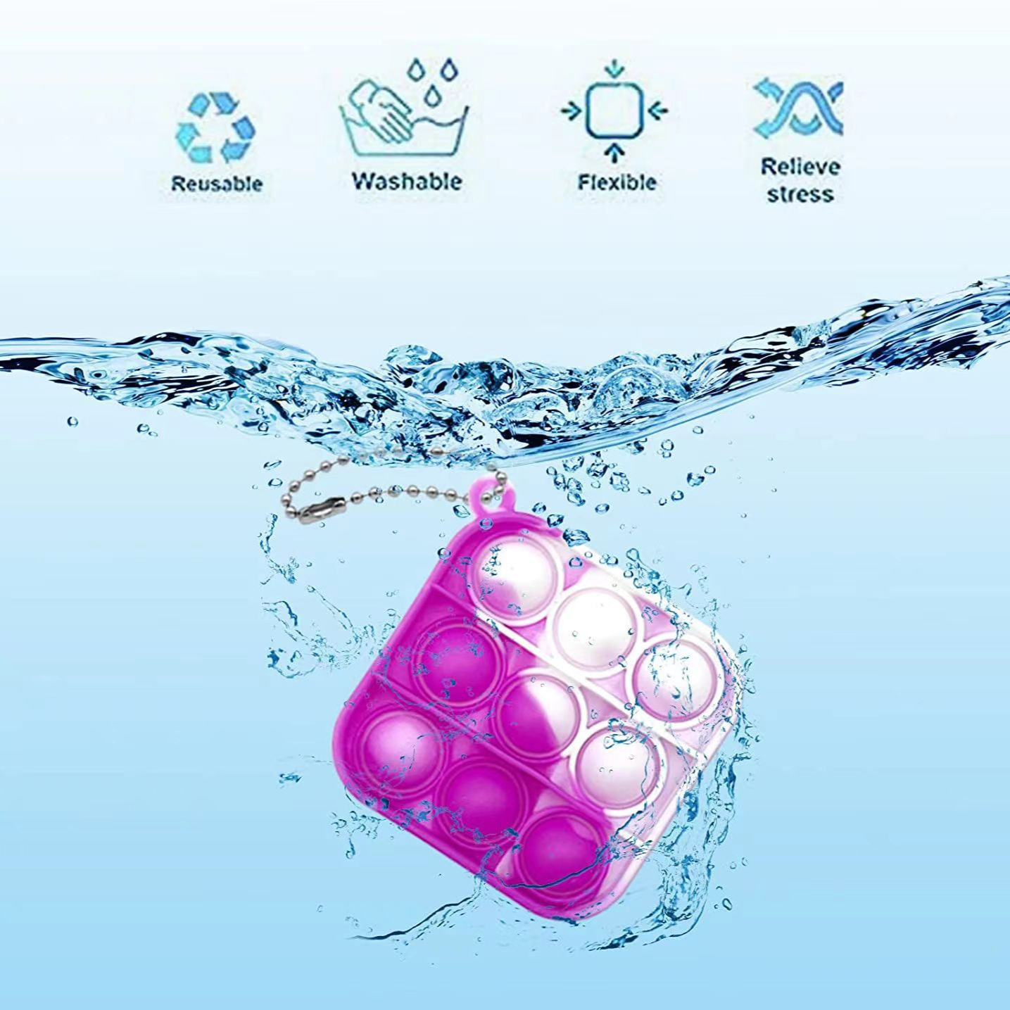 Amazon Hot Sale Silicone Keychain Pendant Anti-rodent Pioneer Bubble Music Decompression Keychain Pendant