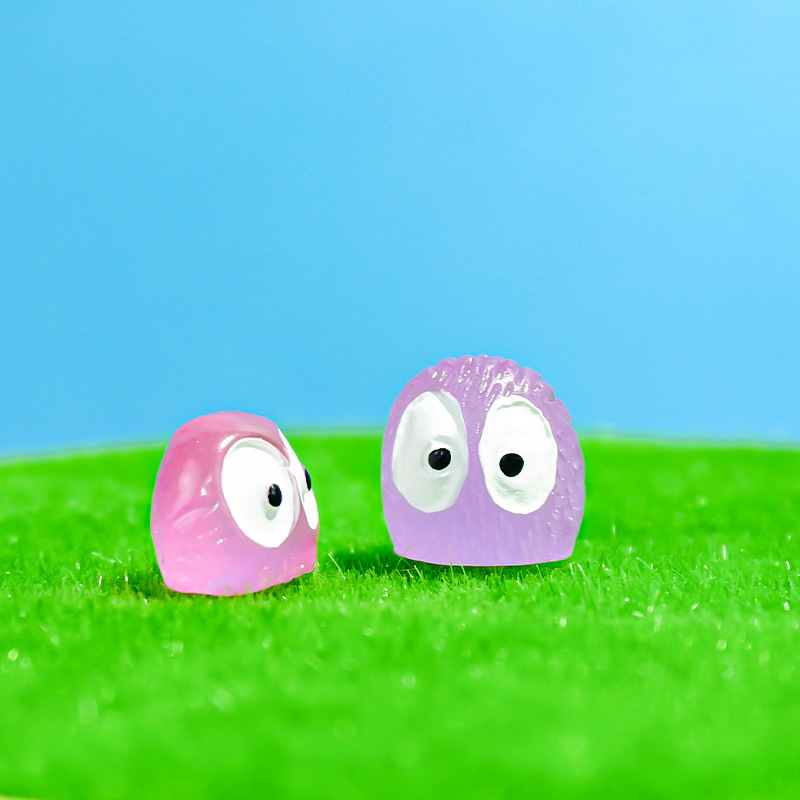 Luminous Color Black Coal Ball Doll Resin Crafts Mini Ornaments Micro Landscape DIY Decorations Accessories