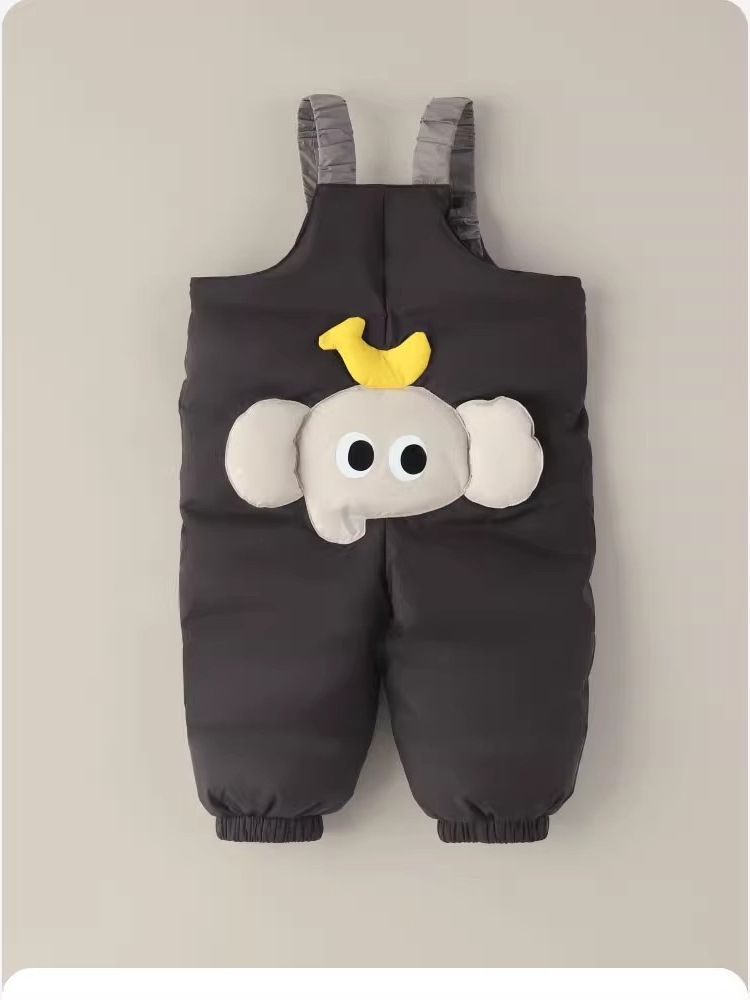 Openable Crotch Elephant Banana Baby down Pants Winter down Overalls Warm White Duck down Leggings Thickeneded Baby Pants