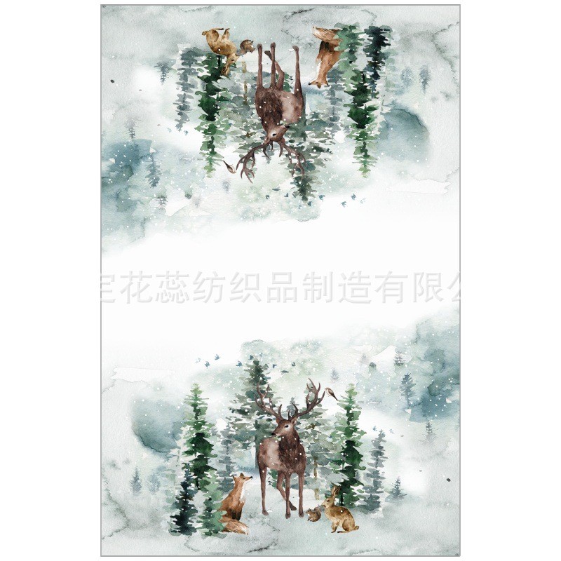 Cross-Border Microfiber Kitchen Towel Santa Claus Soft Absorbent Quick-Drying Hand Towel Printed Tea Towel Wholesale