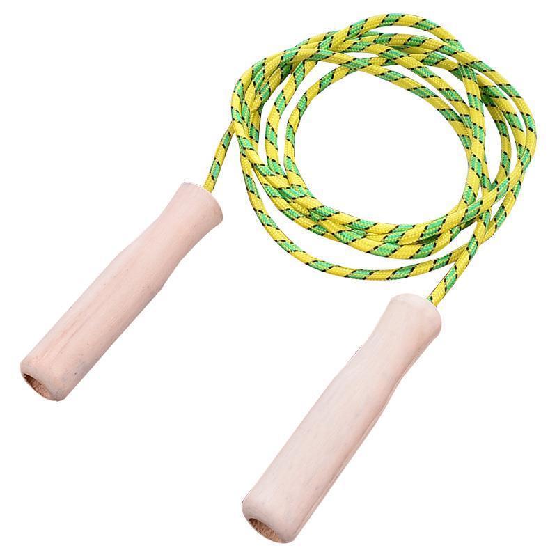 Wooden handle rope skipping children's game stall supply kindergarten gifts wholesale exercise cartoon wooden handle rope skipping